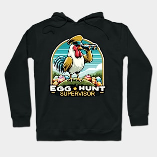 Egg Hunt Supervisor Rooster Watchful Eye Design Hoodie